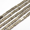 Cube Natural Pyrite Beads Strands G-I126-17-3x3mm-1