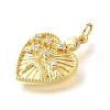 Brass Micro Pave Cubic Zirconia Pendants KK-V007-005G-03-2