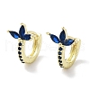 Brass Pave Cubic Zirconia Hoop Earrings EJEW-L269-121G-2