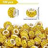 CHGCRAFT 100Pcs Polymer Clay Rhinestone European Beads CPDL-CA0001-01-2