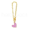 Heart Alloy Enamel Pendant Decoration HJEW-JM01459-4