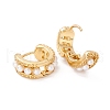 Real 18K Gold Plated Hollow Chunky Cubic Zirconia Huggie Hoop Earrings EJEW-I260-05G-NR-2
