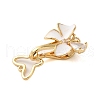 Brass Micro Pave Clear Cubic Zirconia Fold Over Clasps KK-S382-16G-2