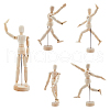 SUPERFINDINGS 3 Styles Unfinished Blank Wooden Puppet DIY-FH0006-97-1