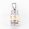 304 Stainless Steel Textured Pendants STAS-F168-67PG-1