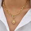 Sun Alloy Pendant Paperclip Chain Necklaces for Women FS-WG180B3-01-2