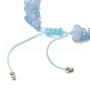 4Pcs Natural Gemstone Chip Braided Bead Bracelets BJEW-JB11540-02-5