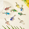 Angel Glass & Alloy Pendant Decoration HJEW-TAC0055-13