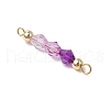 15Pcs 5 Colors Acrylic Bicone Beaded Connector Charms PALLOY-JF03476-5