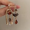 Zinc Alloy Resin Dangle Earrings FS-WG0D0C1-01-1