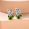 Brass Cubic Zirconia Stud Earrings WG92DFF-06-1