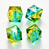 Two Tone Transparent Spray Painted Acrylic Beads ACRP-T005-26P-1