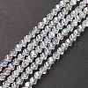 Electroplate Glass Beads Strands X-EGLA-R031-8mm-10-1