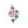 Rack Plating Brass Micro Pave Cubic Zirconia Pendants KK-P277-17P-1