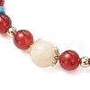 Natural Carnelian Stretch Bracelets BJEW-JB11968-01-3