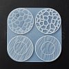 Flat Round with Water Ripple Cup Mat Silicone Molds DIY-L065-03-2