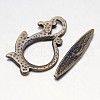 Brushed Antique Bronze Brass Toggle Clasps KK-L116-25AB-NF-2