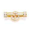 925 Sterling Silver Micro Pave Clear Cubic Zirconia Fold Over Clasps STER-T008-07G-1