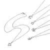 Brass Pendant Necklace with Clear Cubic Zirconia NJEW-JN04250-01-1