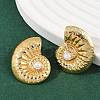 304 Stainless Steel ABS Plastic Pearl Stud Earrings STAS-D368-01A-G-3