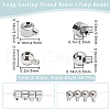 Beebeecraft 100Pcs 2 Styles Brass Crimp Beads KK-BBC0014-28P-2