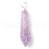 Natural Faceted Gemstone Pointed Pendants PALLOY-JF01296-2