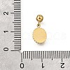 304 Stainless Steel Pave Natural African Jade Faceted Oval Pendants STAS-H202-14G-3