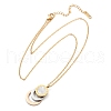 304 Stainless Steel Roman Numeral 3 Ring Pendant Necklaces NJEW-V001-06P-01-3
