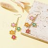 Star Glass Seed Braided Dangle Earrings EJEW-MZ00107-3