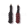 2Pcs 2 Colors Glass Seed Beaded Baseball Bat Pendants PALLOY-MZ00552-1