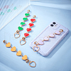   6Pcs 6 Colors Alloy Enamel Heart Link Chains for DIY Keychains MOBA-PH0001-06-2