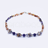 Natural & Synthetic Mixed Stone and Glass Beaded Necklaces NJEW-K107-06-2