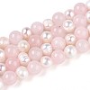 Dyed Natural White Jade Round & Natural Cultured Freshwater Pearl Grooved Potato Beads Strands PEAR-N019-03-2
