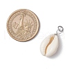 Natural Cowrie Shell Pendants PALLOY-JF03711-03-3