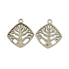 Tibetan Style Alloy Tree Pendants TIBEP-GC172-AS-RS-1