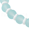2Pcs 2 Styles Transparent Glass Round Beads & Natural White Shell Beads Stretch Bracelets for Men Women BJEW-JB11846-3