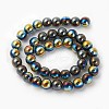 Electroplated Non-magnetic Synthetic Hematite Beads Strands G-P408-A-10mm-2