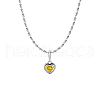 925 Sterling Silver Pave Cubic Zirconia Birthstone Heart Pendant Necklaces for Women EE9411-6-1