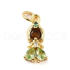 Rack Plating Brass with Cubic Zirconia Pendants KK-Q784-10G-01-1