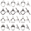 SUNNYCLUE 100Pcs 4 Styles Tibetan Style Alloy Toggle Clasps FIND-SC0008-04-1