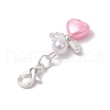 Heart Angel ABS Plastic & Acrylic Imitation Pearl Pendant Decorations HJEW-JM03160-01-6