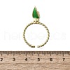 Brass Enamel Open Cuff Rings for Women RJEW-F179-08G-03-3