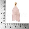 Natural Rose Quartz & Synthetic Turquoise Carved Pendants G-Z084-01G-02-3