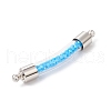 2Pcs 2 Colors Transparent Glass Curved Tube Connector Charms PALLOY-JF03777-5