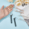 FIBLOOM 4 Pairs 4 Colors Rhinestone Hollow Rectangle Dangle Hoop Earrings EJEW-FI0002-67-3