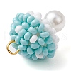 Seed Beads Beaded Charms PALLOY-MZ00332-04-4