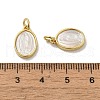 Rack Plating Brass Pave Shell Oval Charms KK-H473-09G-3