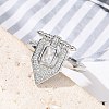 Brass Micro Pave Clear Cubic Zirconia Cuff Finger Rings for Women RJEW-U033-10P-3