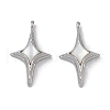 Brass Pave Shell Pendants KK-G497-09P-1