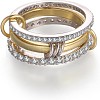 Stainless Steel Micro Pave Clear Cubic Zirconia Stackable Finger Rings WGD96BD-03-5